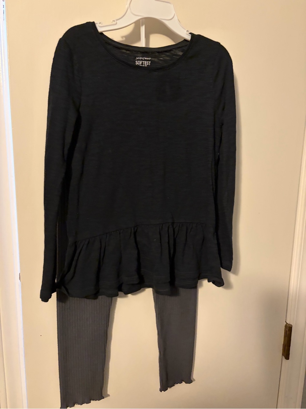 jumping beans Black softest tee and Dark Gray Ribbed Kids Bottoms